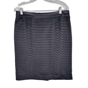 WD-NY Womens Black Textured Pattern Pencil Skirt Knee Length Size 8